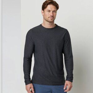 Vuori Long Sleeve Strato Tech Tee Charcoal Heather Size L